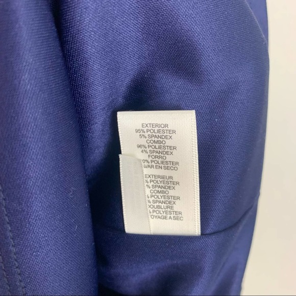 Eliza J Sequin Velvet Sheath Dress Navy High Neck Short Sleeve Mini Size 6 - Picture 9 of 12